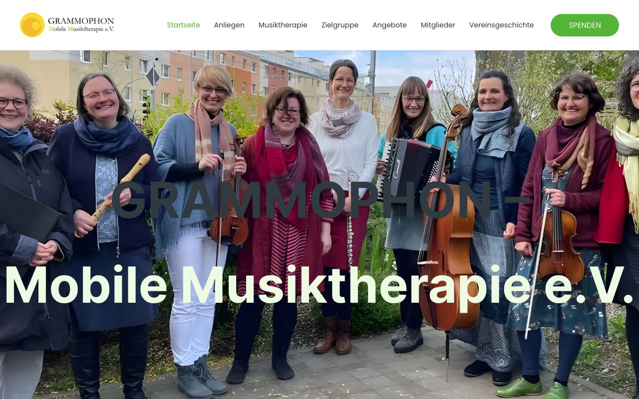 Screenshot der Website Grammophon Magdeburg