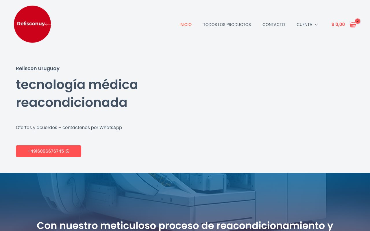 Screenshot der Website Reliscon Uruguay